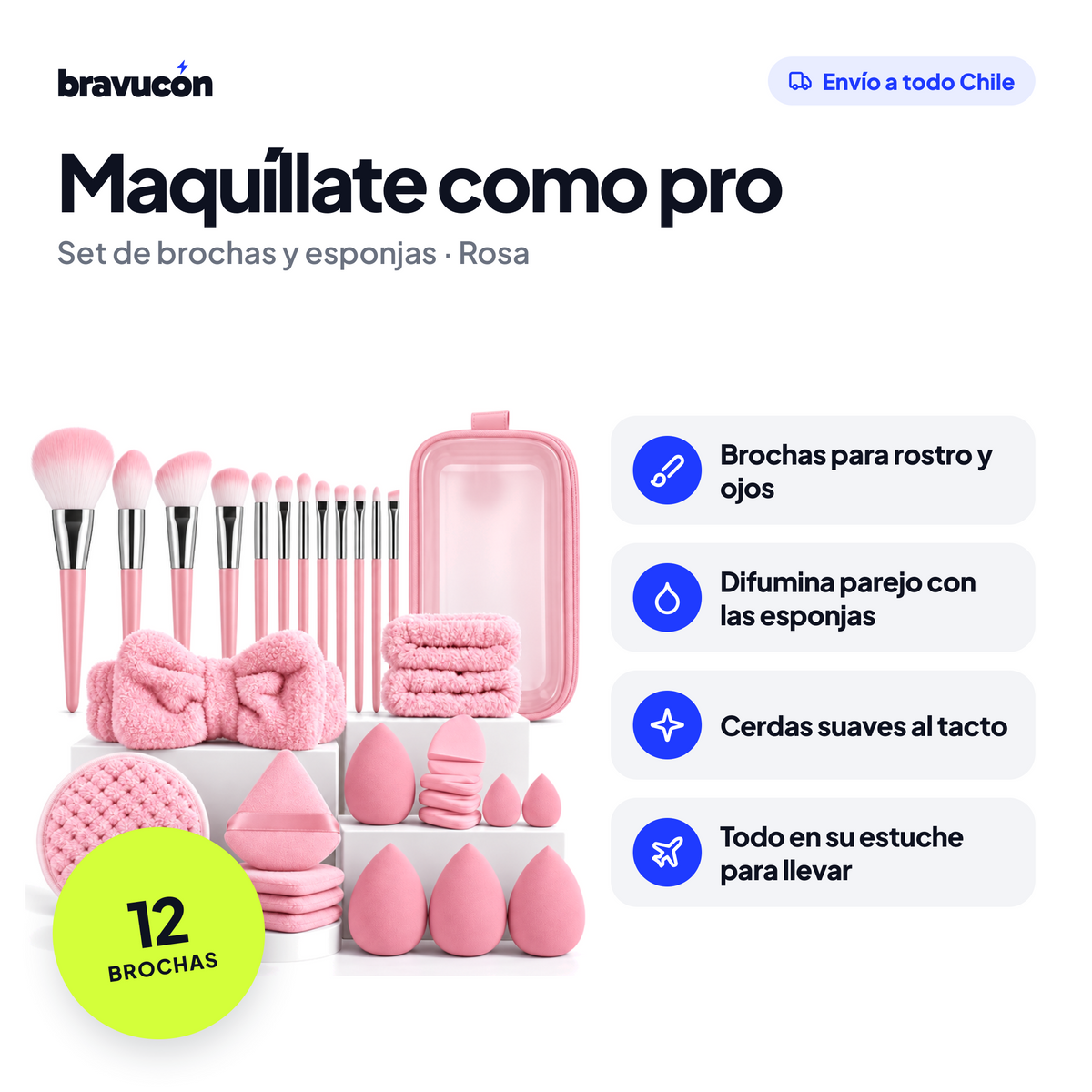 Ventajas del set de brochas color rosa