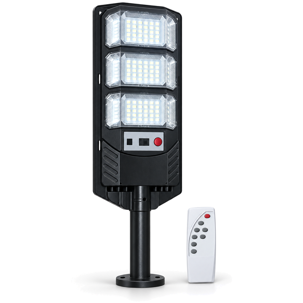 Foco solar LED 300 W con brazo y control remoto