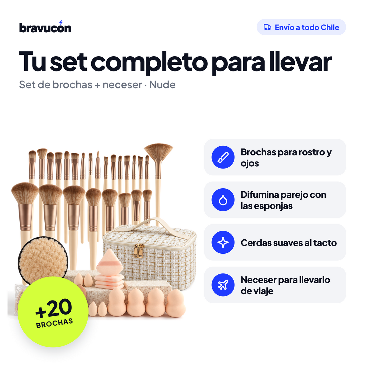 Ventajas del set de brochas con neceser